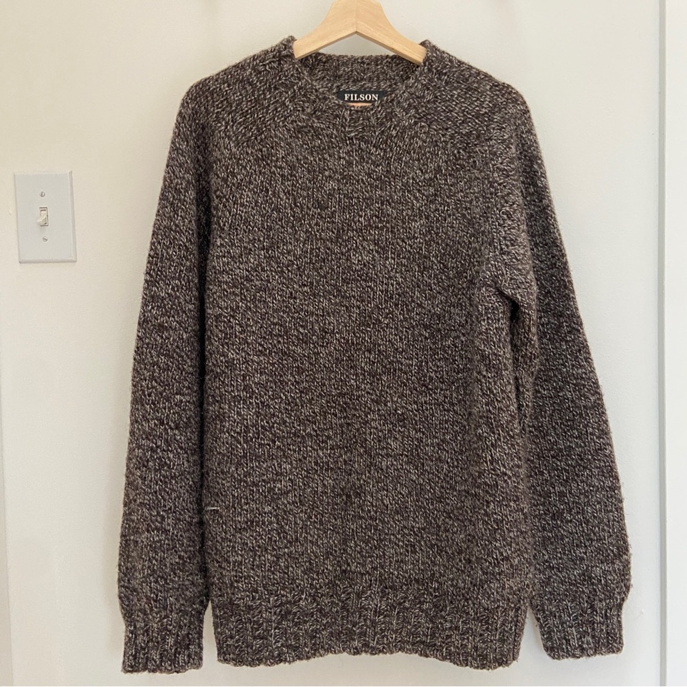 Filson Wool Sweater in Speckled Brown